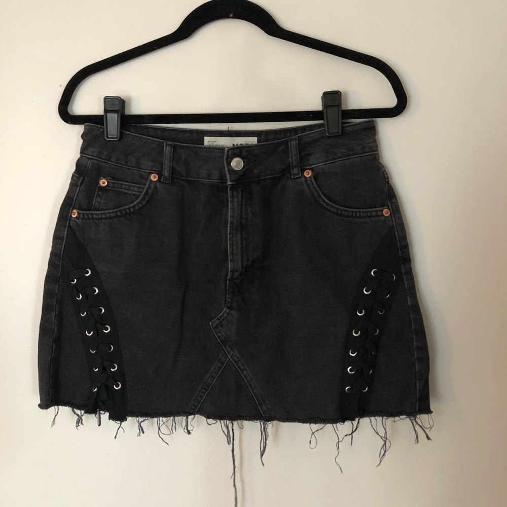 Topshop Black Denim Skirt